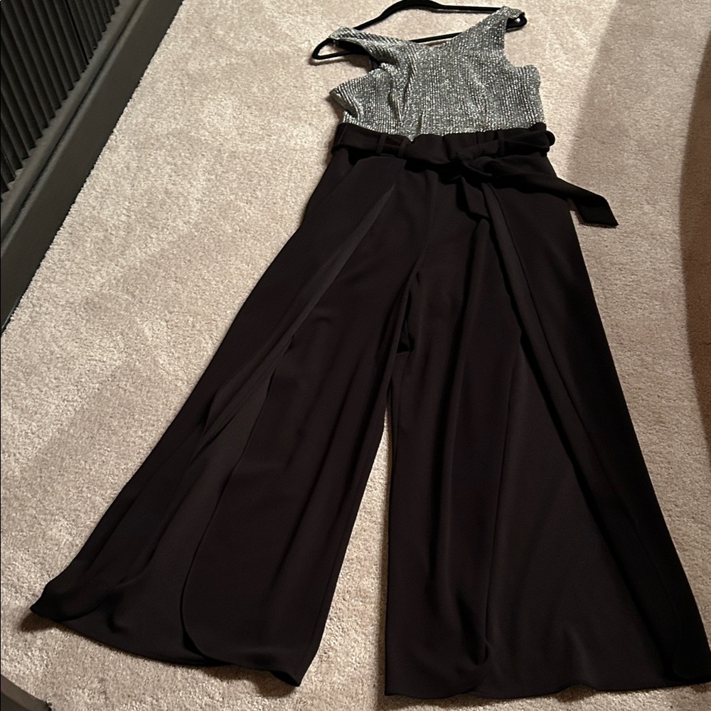 Chic Black and Silver Jumpsuit